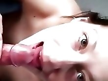 Cute girlfriend gets her face plastered